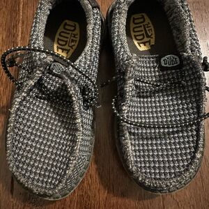 Hey Dude Kids' Black and White Moccasins